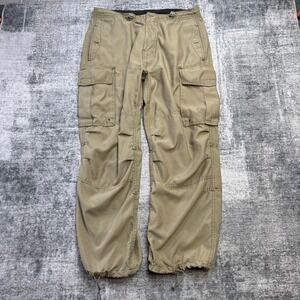 VTG GAP Pants Mens Medium Olive Khaki Parachute Baggy Rave Party Cargo Elastic